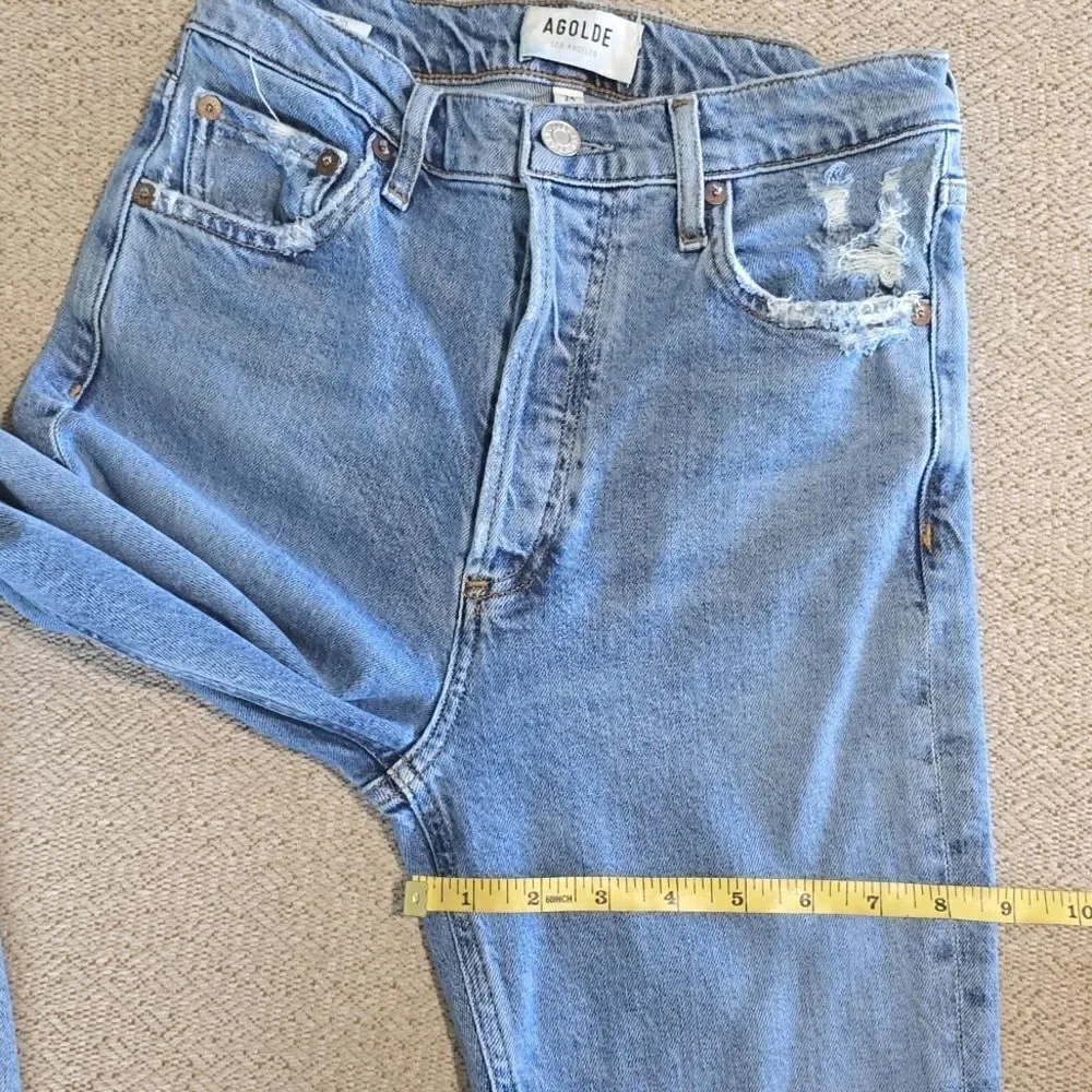 Agolde Nico High Rise Slim A093D-3002 Distressed Button fly Jeans - Size 24